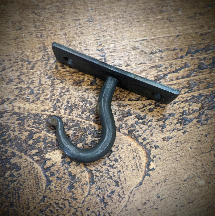 Fayesia Cup/Mug Hook - Handcrafted Wrought Iron Wall Hook for Cups & Mugs - Single Prong Hook with Screw Included (Beeswax)