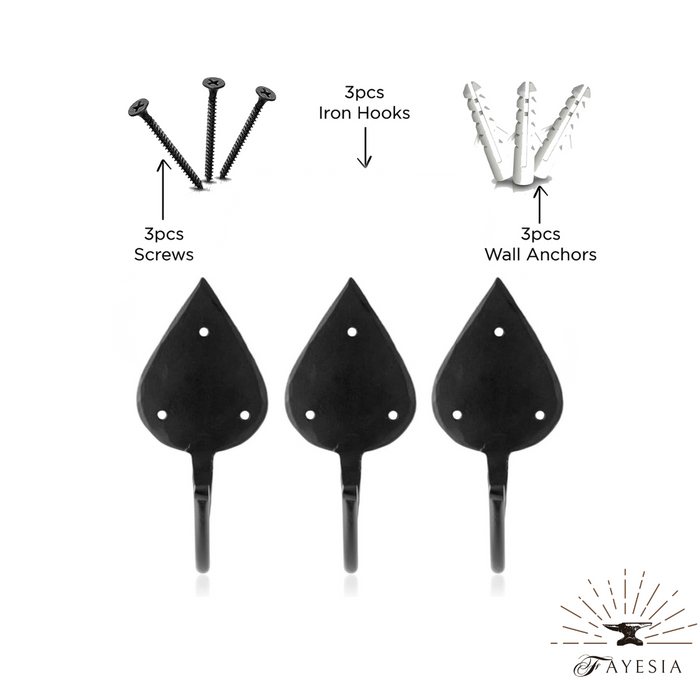 Fayesia Wall Hook 3 Pack Gothic