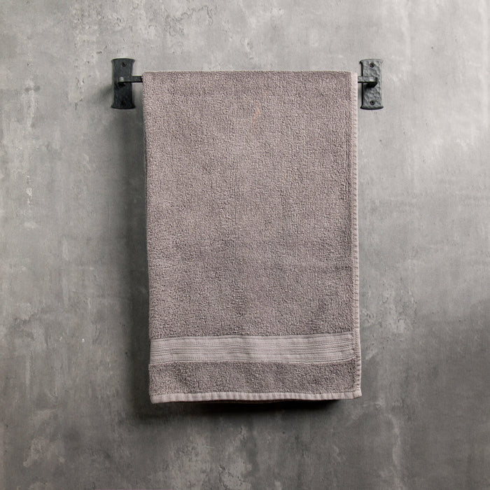 3pc Bathroom Set - Blacksmith Hand Forged - Towel Rail, Ring and Toilet Paper Holder - Wrought Iron - Hammered Square Finish