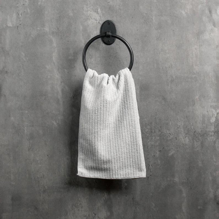 3pc Bathroom Set - Blacksmith Hand Forged - Towel Rail, Ring and Toilet Paper Holder - Wrought Iron - Hammered Oval Finish