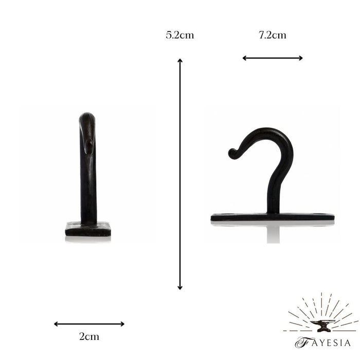 Fayesia Cup/Mug Hook - Handcrafted Wrought Iron Wall Hook for Cups & Mugs - Single Prong Hook with Screw Included (Beeswax)